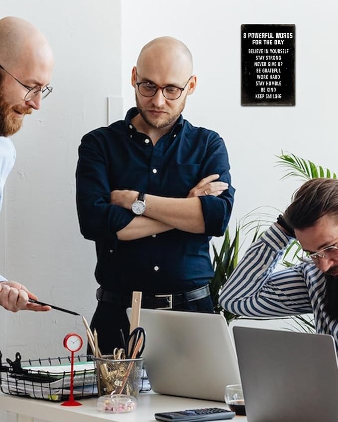 ALKB Inspirational Wall Art Metal Sign 8 x 12 Inch, Inspiring Positive Quotes Room Decor for Living Room Bedroom Classroom Gym, Motivational Wall Decor for Teen-StrideForce Fitness