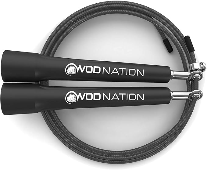 WOD Nation Adjustable Speed Jump Rope For Men, Women & Children - Blazing Fast Fitness Skipping Rope Perfect for Boxing, MMA, Endurance-StrideForce Fitness