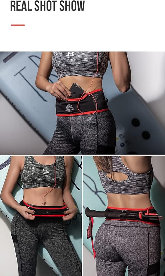 AONIJIE Lovtour Running Belt Waist Pack, Flip Waist Belt,with 250ml Soft Water Bottle Free and Lightweight for Marathon Climbing Jogging Cycling Workout Fitness Mobile Phone Holder-StrideForce Fitness