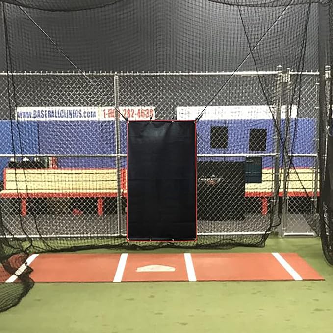 Baseball Batting Cage Backstop with Strike Zone Target - Heavy Duty 4x6/6x8FT PVC Backstop Net for Pitching Practice Backyard Training-StrideForce Fitness