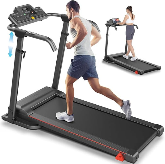 ANCHEER 2025 Premium Treadmill - 3.5HP Treadmills 350+ LBS Weight Capacity- 3-Level Incline, Foldable Design, Adjustable Height with Desk & Pulse Sensor - Perfect for Home Office & Family Workouts-StrideForce Fitness