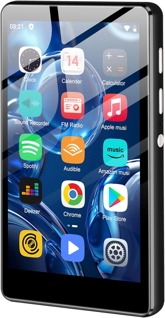 80GB MP3 Player with Bluetooth and WiFi, SWOFY Music Player with Spotify,Pandora,Amazon Music, M503Pro 4.0-inch Touch Screen Android MP4 MP3 Player for Kids with Libby,Audible,Spotify Kids,FM Radio-StrideForce Fitness