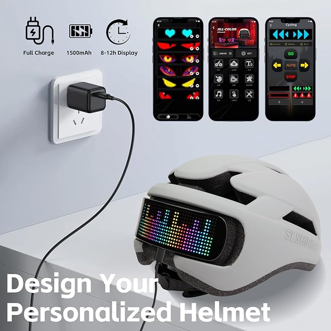 Smart Bike Helmet with Light: Bicycle Helmets for Adult Teens for Mountain & Road Cycling Electric Scooter Skateboard Skating-StrideForce Fitness