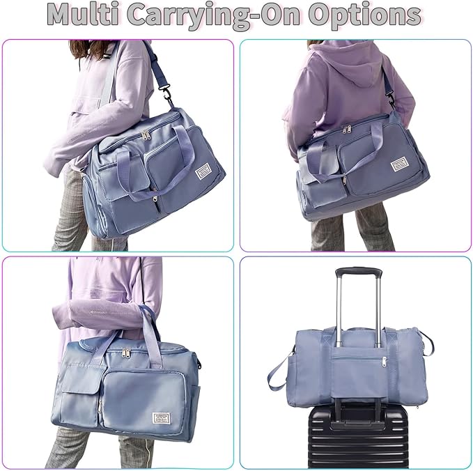 FIORETTO Women's Gym Duffle Bag with Shoes Compartment, 37L Capacity, Ideal for Travel, Gym, Sports, Duffel, Weekender-StrideForce Fitness