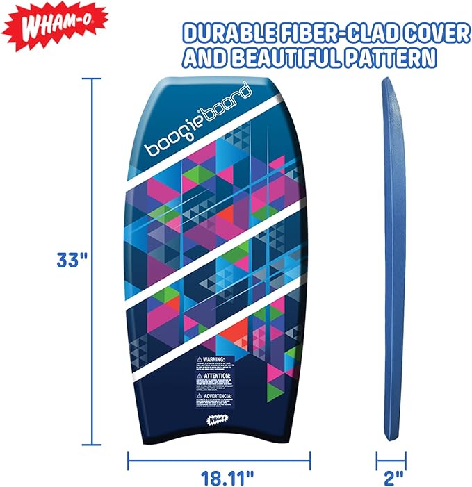 Wham-O Boogie Boards, 37" Body Board for Beach, Lightweight Bodyboard with Wrist Leash for Beginners and Training All Wave Conditions(1 Pack)-StrideForce Fitness