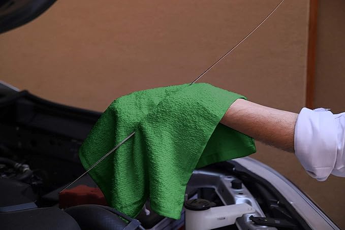 Avalon Towels Terry Bar Mop Towels (Value Pack of 60) Size 14"x17" – Absorbent and Durable, Multipurpose Cleaning Rags, Cotton Cleaning Cloths, Terry Cloth Rags, Reusable Shop Rag (Green)-StrideForce Fitness