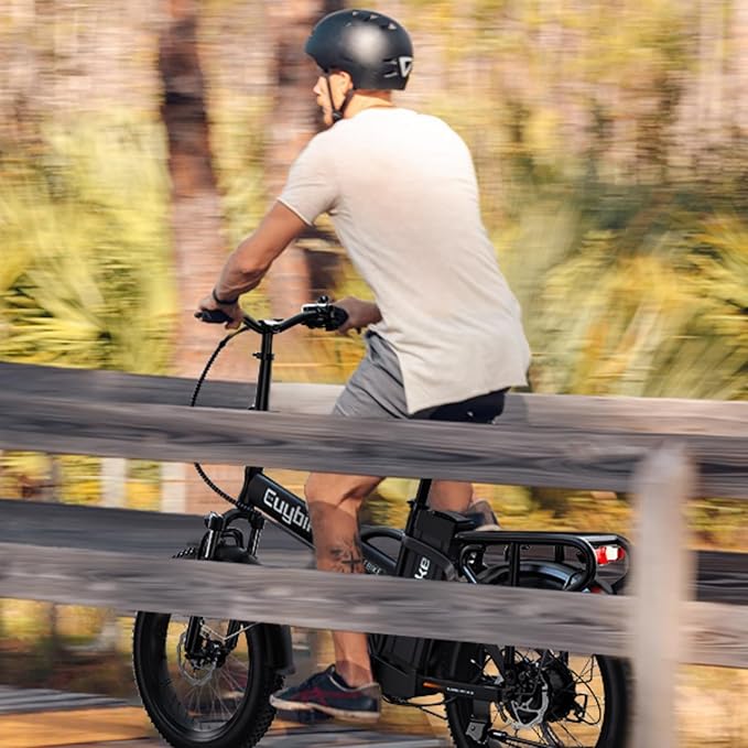 1000W Folding Electric Bike, 48V 20AH Large Removable Battery E Bike, 30+MPH, 80 Miles Max Range, 20" Fat Tire Electric Bike for Adults, Adult Electric Bicycles for Commute Beach Snow-StrideForce Fitness