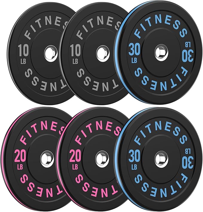 2 Inch Bumper Plates，10-500lbs，Barbell Rubber Olympic Weight Plates Set for Home Gym, Strength Training & Weight Lifting, Multiple Options Colors-StrideForce Fitness