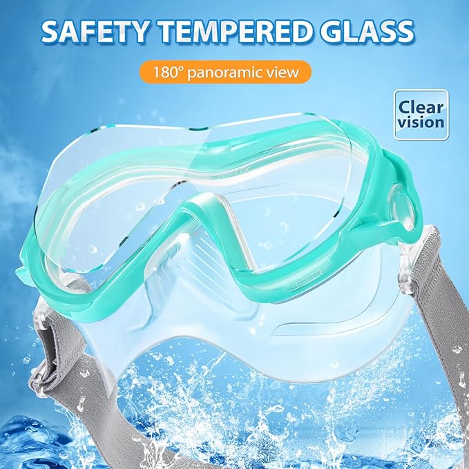 Supertrip Adult Swim Goggles Swimming Goggles with Nose Cover Elastic Fabric Strap Tempered Glass Snorkeling Gear for Adults-StrideForce Fitness