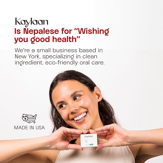 Kalyaan Kids Toothpaste Tablets with Fluoride | Whitening, Sensitivity Relief & Cavity Protection | Chewable, Plastic-Free, Travel-Friendly - Strawberry, 90 Count, Made in USA