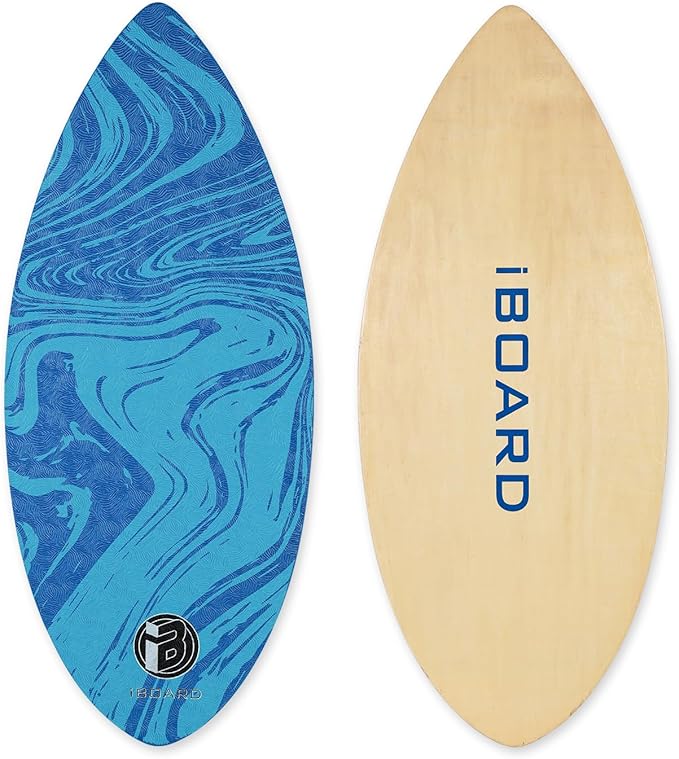 36” Skipper Skimboard with High Gloss Coat Wooden Skim Boards for Beginners, Teenagers and Adults Beach Skimboard 3 Color Traction Pad to Choose-StrideForce Fitness