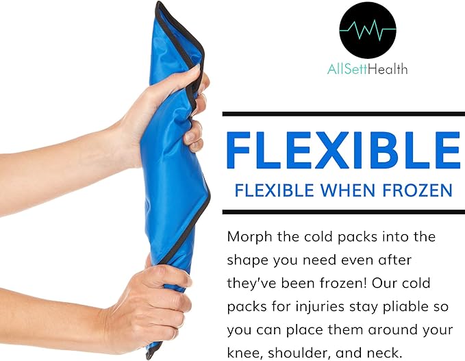 4 Pack XXL Reusable Hot and Cold Gel Ice Packs for Injuries | Cold Compress, Ice Pack, Gel Ice Packs, Cold Pack, ice Pack, Cold Packs for Injuries | 11x14.5 in-StrideForce Fitness