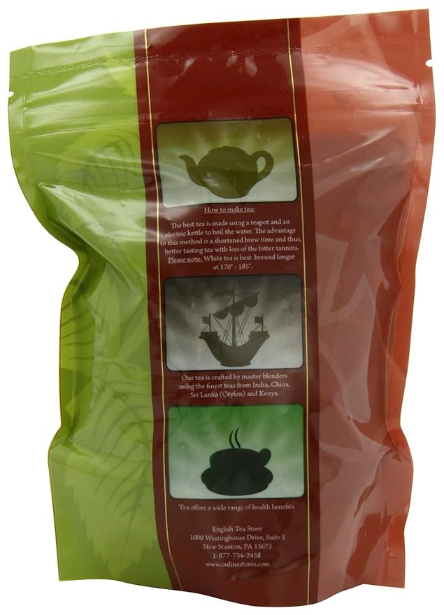 English Tea Store - Lemon Green Tea | Loose Leaf Pouch 4oz | With Lemon Peel and Flower Petals | Low Caffeine | Vegan and Kosher | Enjoy Hot or Iced | High Antioxidant Green Tea Blend-StrideForce Fitness