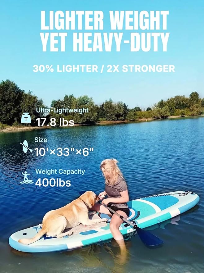 Niphean（Ultra-Light）Inflatable Paddle Board with (Beginner Friendly) StabilTrac Fin and Durable SUP Accessories, 10' Stand Up Paddle Boards for Adults & Youth, Versatile Yoga Paddle Board, Gift Ideas-StrideForce Fitness