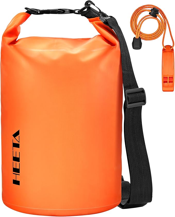 HEETA Waterproof Dry Bag for Women Men(Upgraded Version) 5L/10L/20L/30L/40L Roll Top Lightweight Dry Storage Bag Backpack with Emergency Whistle for Travel, Swimming, Boating, Kayaking, Camping, Beach-StrideForce Fitness
