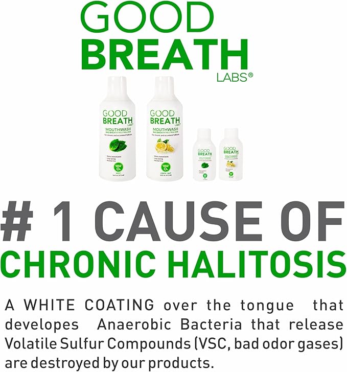 Goodbreath Mouthwash - Mint Mouth Rinse for Chronic Halitosis - New Ozone Technology Oral Rinse - Halitosis Treatment & Bad Breath Neutralizer - Mouthwash for Gum Diseases - Alcohol-free | 6 Pack,2 Oz
