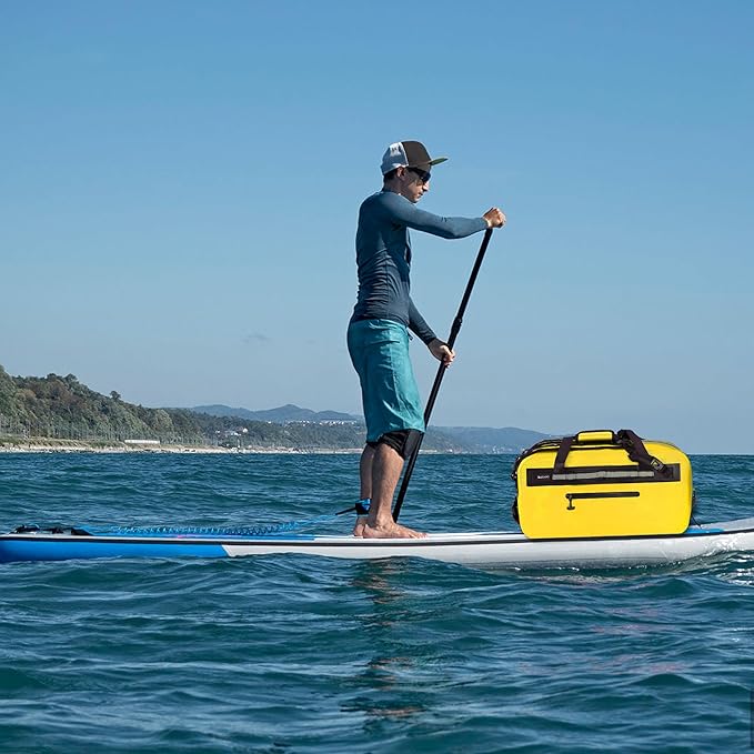 50L Waterproof Dry Duffle Bag Dry Backpack 840D TPU Heavy Duty Dry Bag,Rubber Airtight Zipper, for Kayaking,Boating,Motorcycling,Camping,Rafting,Surfing, Swimming,Fishing,Yellow-StrideForce Fitness