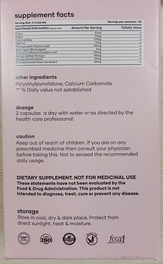Mars BurnIt Capsules | Enriched with Psyllium Husk, Moringa & Dandelion Root | Supports Digestion, Detox & Weight Management | Pack of 1-StrideForce Fitness