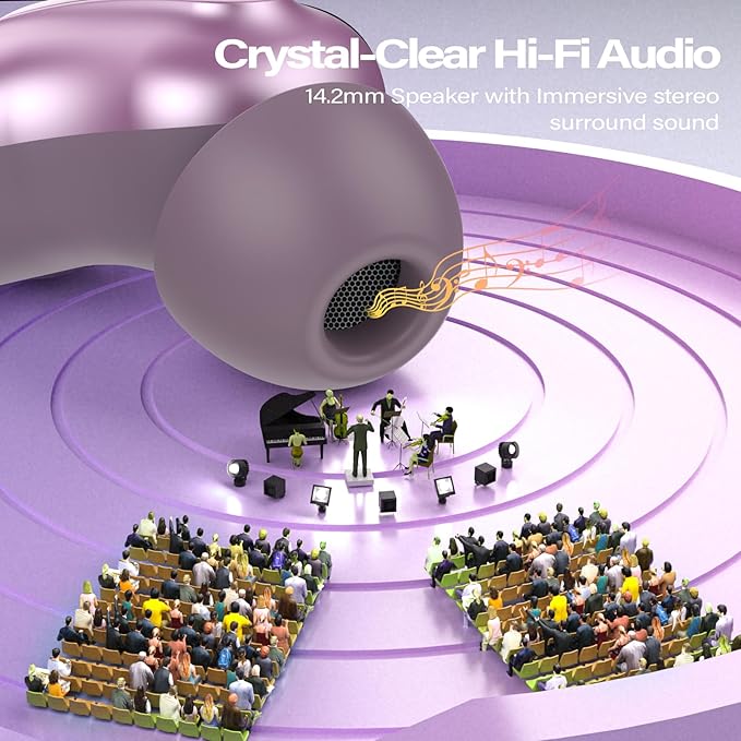 Sleep Earbuds, Mini ANC Wireless Earbuds Bluetooth 5.4 Headphones Deep Bass Stereo, 48H Playtime Ear Buds, 4 ENC Noise Cancelling Mic, In Ear IP7 Waterproof Earphones for Side Sleepers,Touch Control-StrideForce Fitness