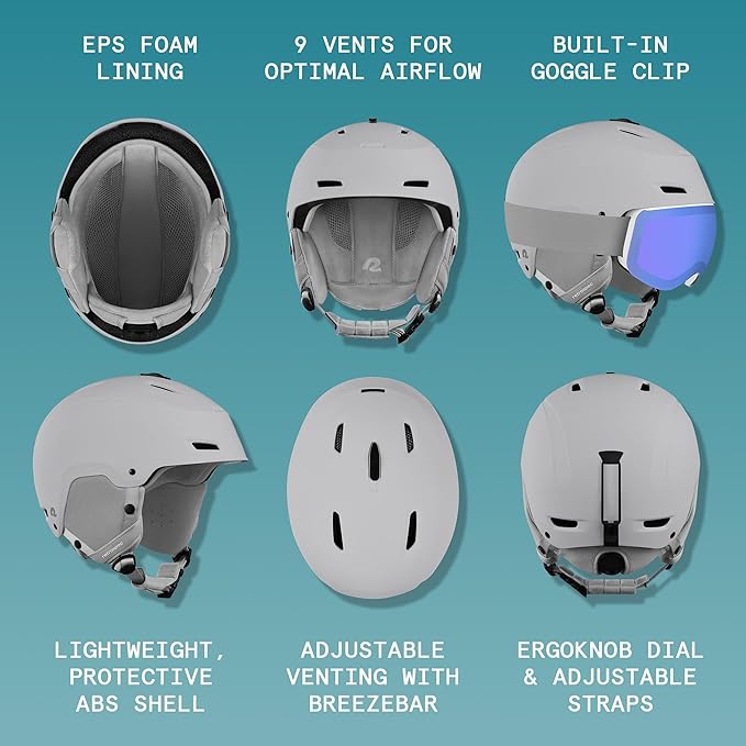 Retrospec Zephyr Ski Helmet - Snowboard Helmet for Adults & Youth - Adjustable Fit with Breathable Vents for Men, Women, Boys and Girls-StrideForce Fitness
