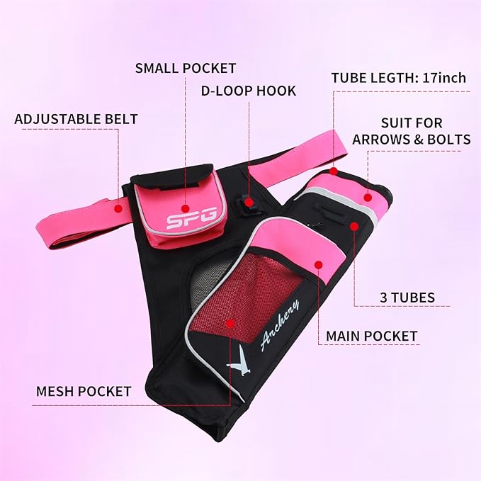 SOPOGER Archery Hip Quiver for Arrows - 3 or 4 Tube Bow Belt Quiver Waist Hanged for Youth Teens Adults Compound Bow Recurve Bow Target Shooting-StrideForce Fitness