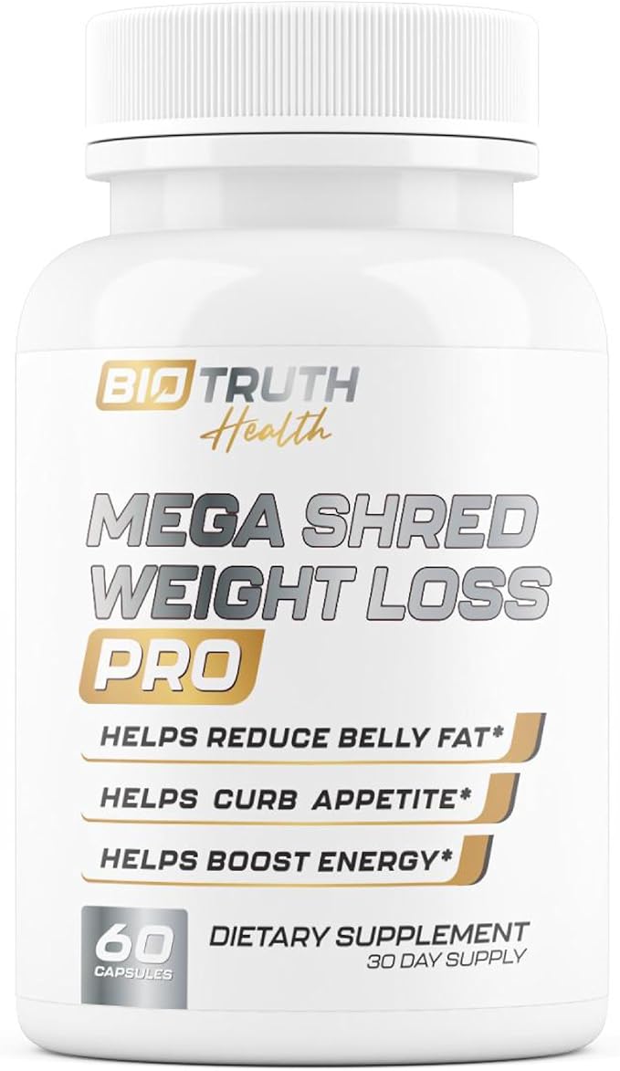 MEGA Shred PRO - Supports GLP-1 Pathway Function - Weight Loss Pills for Women & Fat Burner for Men + Appetite Suppressant Supplement | 3rd Party Tested Supplement - 60 Capsules-StrideForce Fitness
