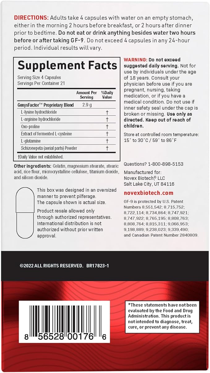 Novex Biotech GF-9 – HGH Boosting Supplement for Men – Workout Complex for Men – Support Energy, Endurance, Sleep, 84 Ct (21-Day Supply)-StrideForce Fitness
