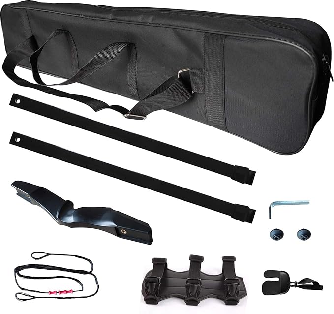 Archery Bow and Arrows Set for Adults 20 30 40 lbs Bow and Arrow for Beginner Teens Black Longbow Kit for Outdoor Hunting Archery Target with Quiver Target Faces Arm Guard Finger Saver-StrideForce Fitness