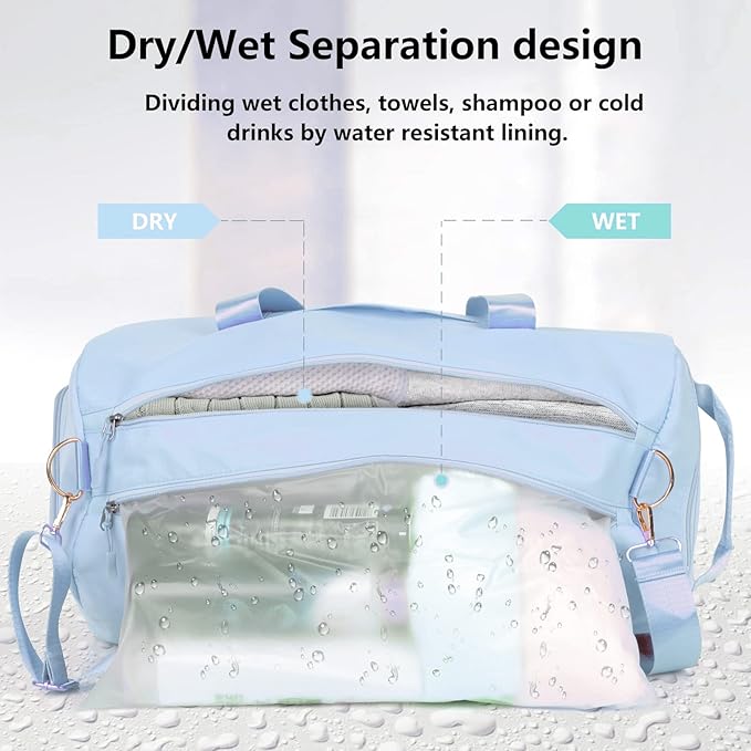 MABROUC Duffle Bag For Women, Sports Duffel Bag for Gym with Wet Pocket & Shoe Compartment, Overnight Weekender Travel Bag-StrideForce Fitness