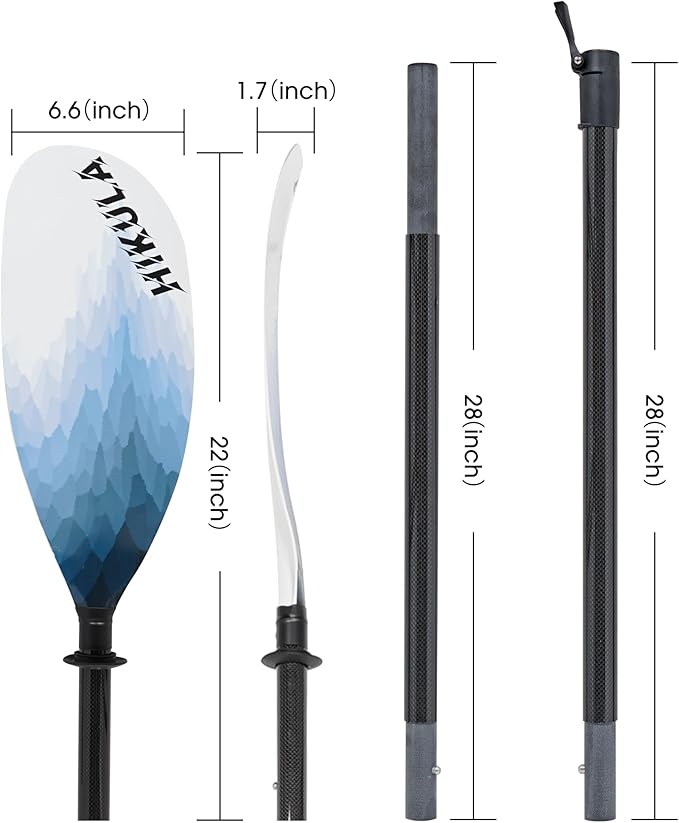 Adjustable Kayak Paddle with Carbon Shaft and PP Blade Available in 220-230/220-240/230-250cm Floating Lightweight Kayak Oars with Original Pattern-StrideForce Fitness