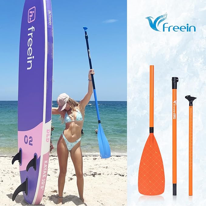 Freein 3-Piece Adjustable & Floating SUP Paddle - Fiberglass Shaft, Nylon Blade (71-83")-StrideForce Fitness