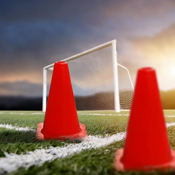 6, 9, 12, 18, 28 Inch Sports Training Traffic Cones - Durable Orange Cones for Soccer, Football, Basketball, Agility Drills, Parking, Safety, Road Use (Set of 12)-StrideForce Fitness