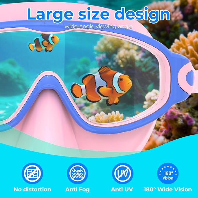 Swim Goggles for Kids 3-15 with Earplugs Large Frame Anti-Fog/UV Swimming Goggles for Boys Girls Toddler 2PCS-StrideForce Fitness
