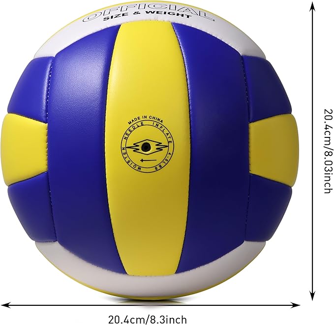 Official Size 5 Volleyball, Soft Indoor Outdoor Volleyball for Game Gym Training Beach Play, 2 Pcs Per Pack with Pump Kit-StrideForce Fitness