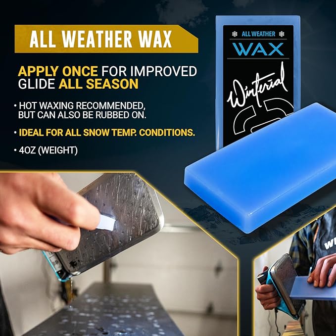 Winterial Snowboard and Ski Tuning Kit, with Iron, All-Temp Snowboard Wax, Angled Edge Tuner File-StrideForce Fitness