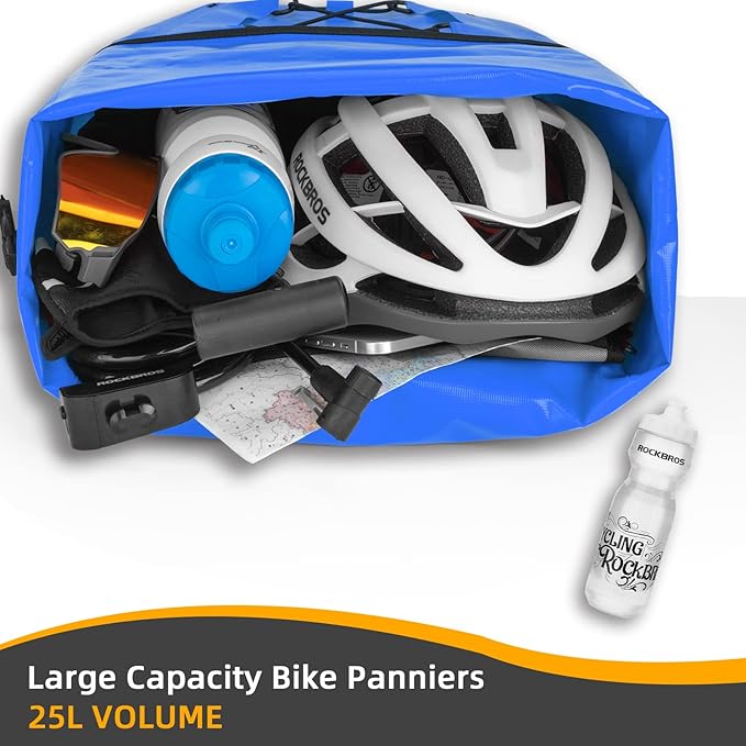 ROCKBROS Bike Panniers Waterproof Bike Rear Rack Bag Max 30L Large Capacity Bike Rear Panniers for Cycling Traveling Commuting-StrideForce Fitness