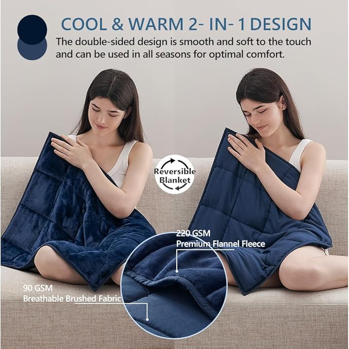 L'AGRATY Weighted Lap Pad 5lb: Small Weighted Blanket for Adults - Portable Travel - Cooling Blanket for Relaxation Sleeping - Washable All-Season (29" x 24")-StrideForce Fitness