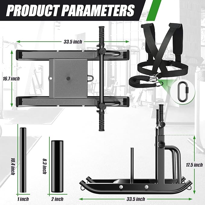 Weight Sled Adjustable Height - Weight Training Pull Sled Gym Equipment for Fitness Strength & Speed Training-StrideForce Fitness