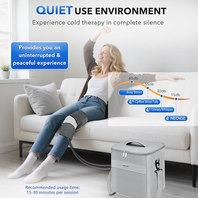 Cold Therapy Machine with Programmable Timer: Portable Ice Therapy for Knee After Surgery - Knee Replacement Recovery System for Pain Relief - Cryotherapy Machine for Shoulder, Hip and Ankle-StrideForce Fitness