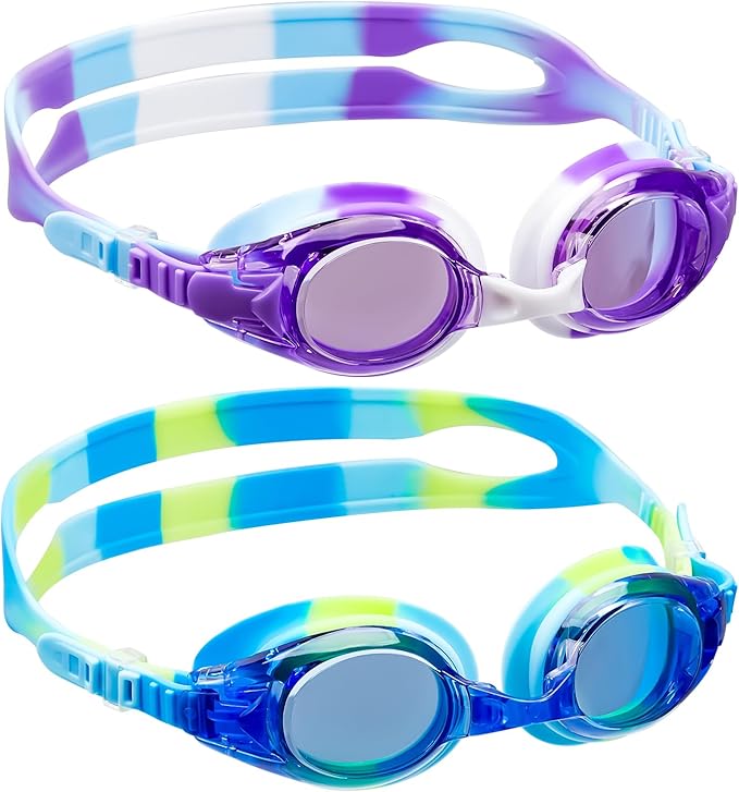 Aegend 2 Pack Kids Goggles, Swimming Goggles for Kids Age 4-16 Boys and Girls Youth, Anti-Fog Waterproof Anti-UV Pool Goggles-StrideForce Fitness