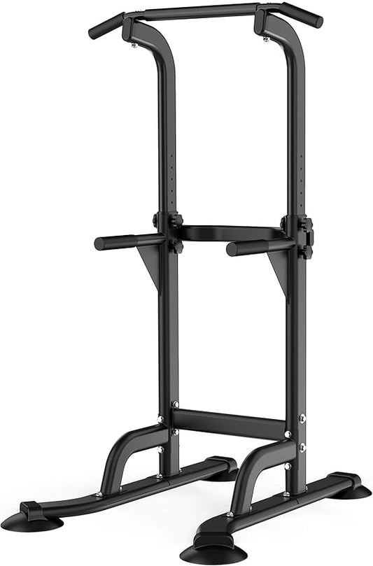 Power Tower Pull Up Bar and Dip Station, Multi-Function Home Gym, Strength Training Fitness Equipment, Height Adjustable-StrideForce Fitness