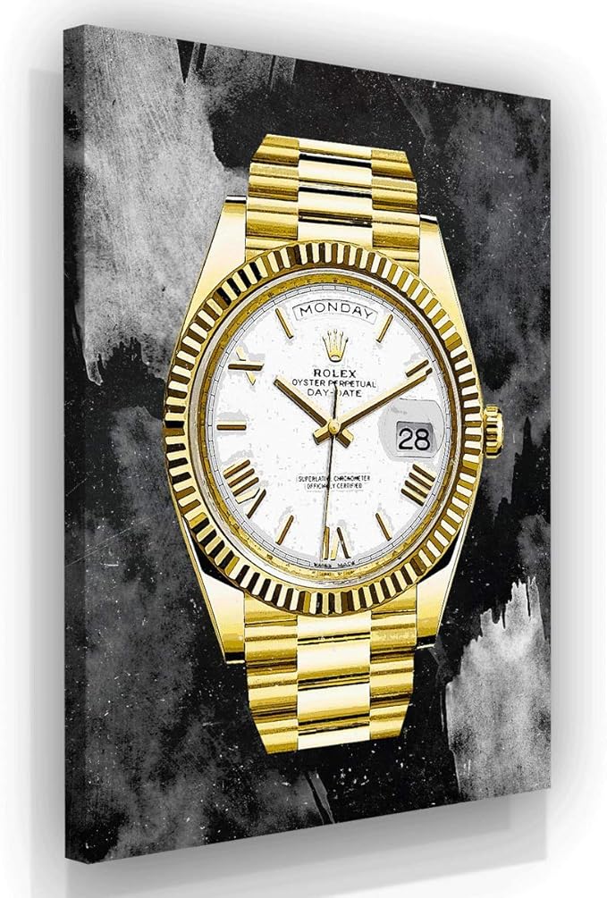 SuccessHunters Luxury Gold Watch Canvas Print Office Wall Decoration Home Decor Modern Art Prints Inspiration Motivation Inspire Entrepreneur Quote Inspirational Motivational House Decal (8 x 8 in)-StrideForce Fitness