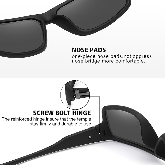 STORYCOAST Polarized Sports Sunglasses for Men Women Unbreakable Frame Cycling Fishing Driving-StrideForce Fitness