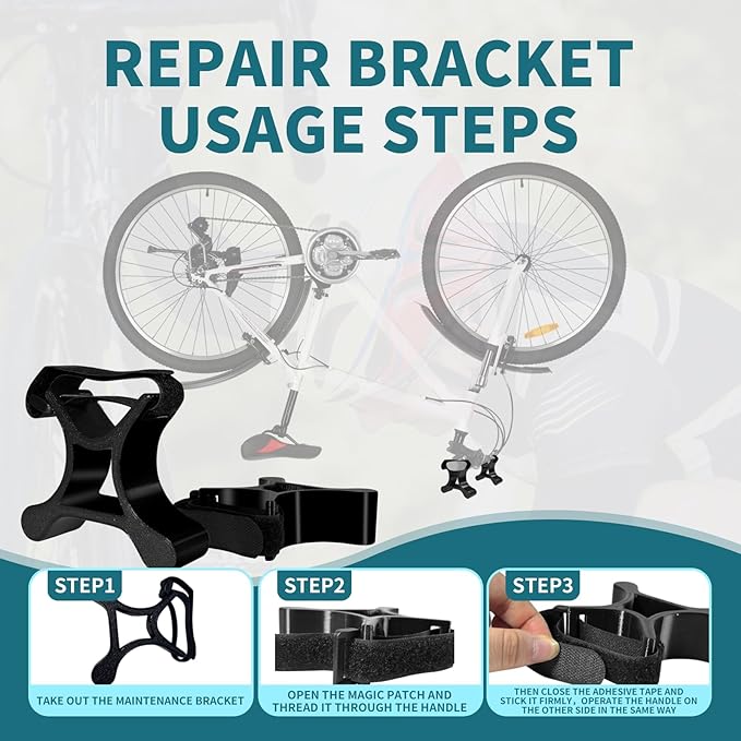 Portable Repair Stand,For Bicycles,eBikes,Compatible w All Electric Bikeswith Maintenance Bracket,Pry Bar,Cushion Cover, Black,Carrying Case,Absorbent Cloth,Waterproof Seat Cover-StrideForce Fitness