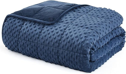 L'AGRATY Weighted Blanket for Adult - 48"x72" 20lbs Minky Dots Heavy Blanket with Glass Beads: Soft Breathable for All-Season Summer Fall Winter Thick Comfort for Sleeping-StrideForce Fitness