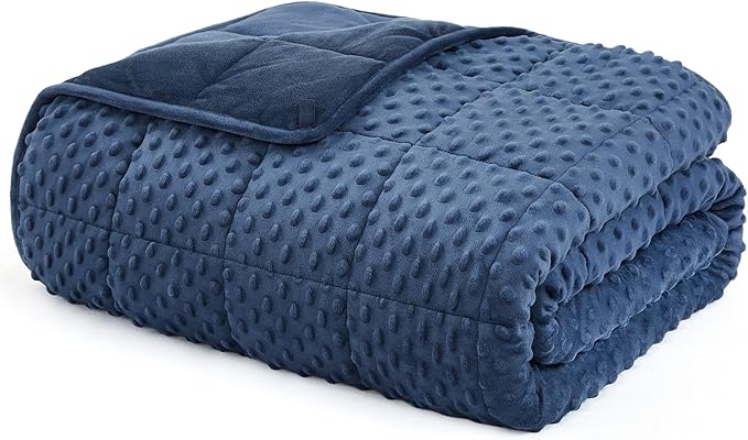 L'AGRATY Weighted Blanket for Adult - 60"x80" 15lbs Minky Dots Heavy Blanket with Glass Beads: Soft Breathable for All-Season Summer Fall Winter Thick Comfort for Sleeping-StrideForce Fitness