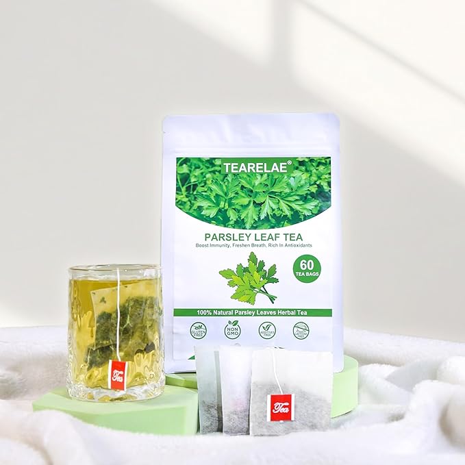 TEARELAE - Parsley Tea Bags - 60 Count - 100% Pure Natural Parsley Leaves - Boost Immunity, Freshen Breath - Non-GMO - Caffeine-Free-StrideForce Fitness