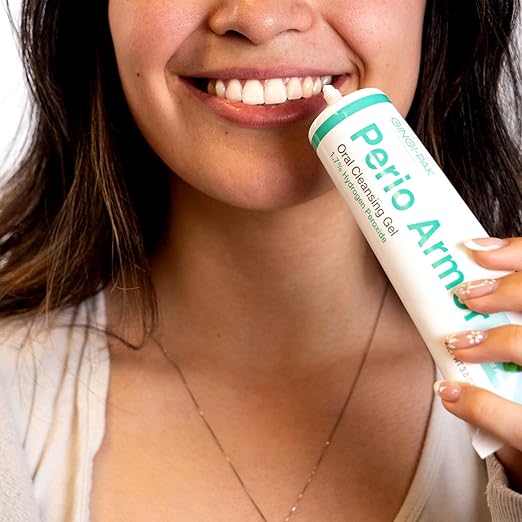 Perio Armor 1.7% HP Oral Cleansing Gel for Healthy Gums and A White Smile - Boost Whitening & Freshness with This Non-Invasive Treatment, 3 oz, Mint