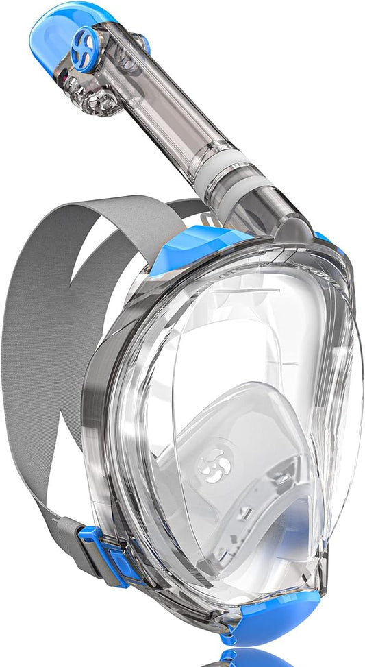 QingSong Full Face Snorkel Mask for Adults, Snorkeling Gear with Camera Mount, 180 Degree Panoramic View Snorkel Set Anti-Fog Anti-Leak-StrideForce Fitness