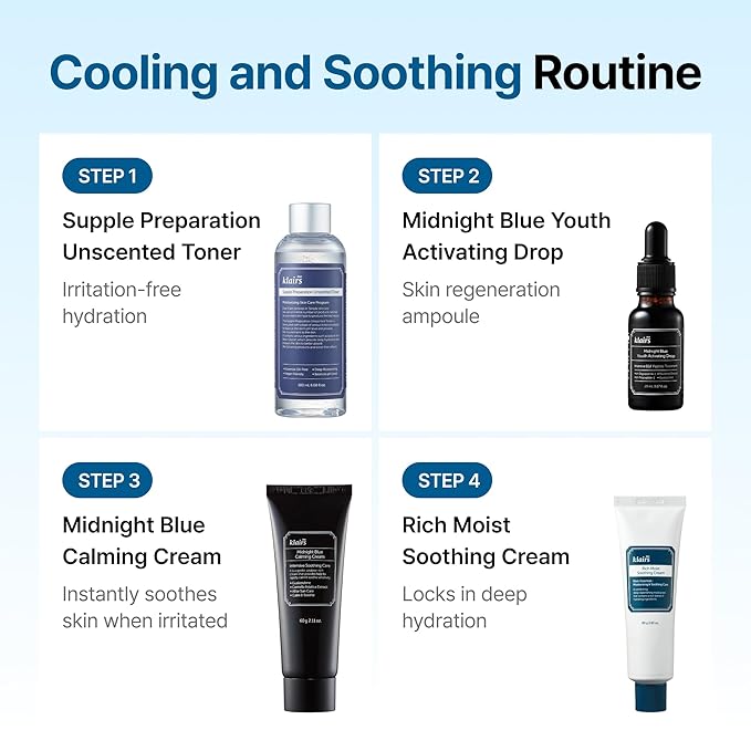 DearKlairs Midnight Blue Calming Cream – Soothing Face Moisturizer for Oily & Sensitive Skin, Redness Relief & Hydrating, Lightweight Texture, 2 Fl Oz-StrideForce Fitness